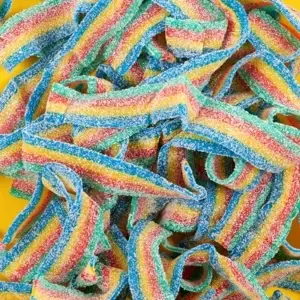 Sanwa Rainbow Sour Belt Candy, 40 × 8g