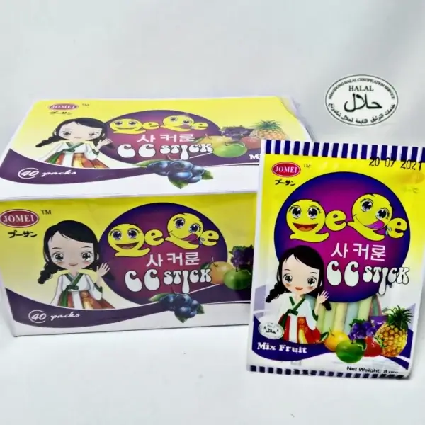 Jomei CC Stick Assorted Fruit Powder Candy, 40 Packs