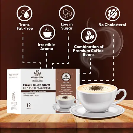 Organic Fields White Coffee, 12 × 30g