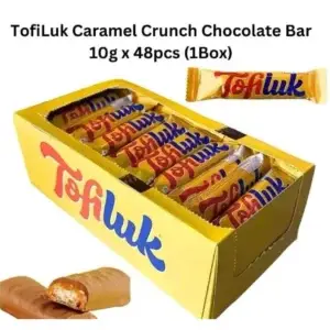Tofiluk Caramel Crunch Chocolate Biscuit Bar, Box of 48
