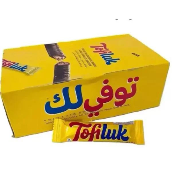Tofiluk Caramel Crunch Chocolate Biscuit Bar, Box of 48